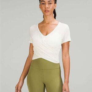 Lululemon Modal-Blend Yoga Short Sleeve Shirt in Lemon Sorbet